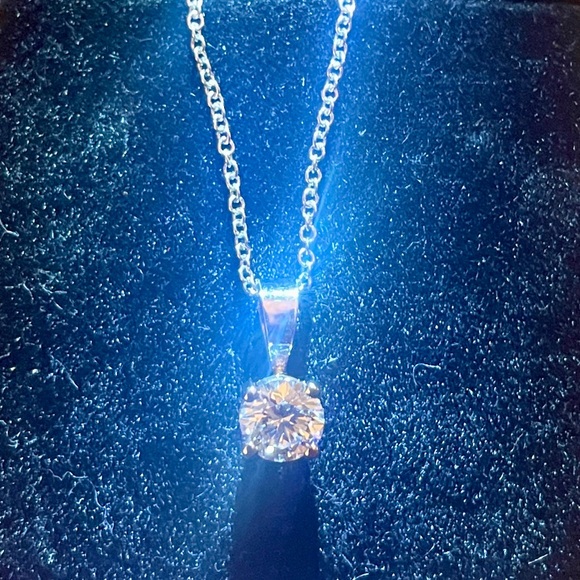 NWT .5 Carat 14K Gold Lab-Grown Diamond Solitaire Pendant. IGI Certified. - Picture 2 of 6
